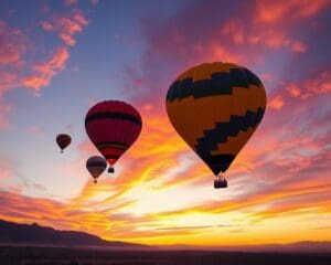 Ballonfahrten bei Sonnenuntergang