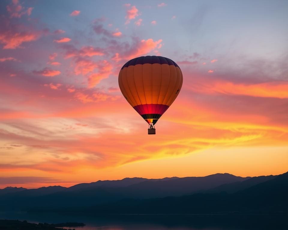 Heißluftballon Sonnenuntergang