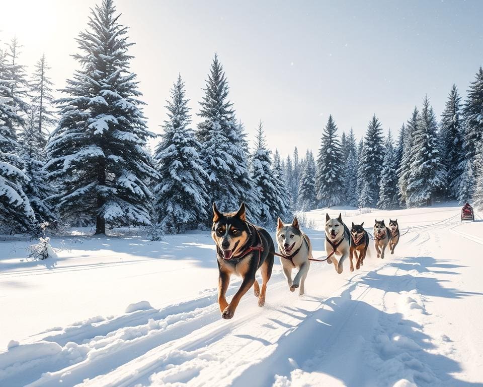 Hundeschlittenfahrt in der Winterlandschaft