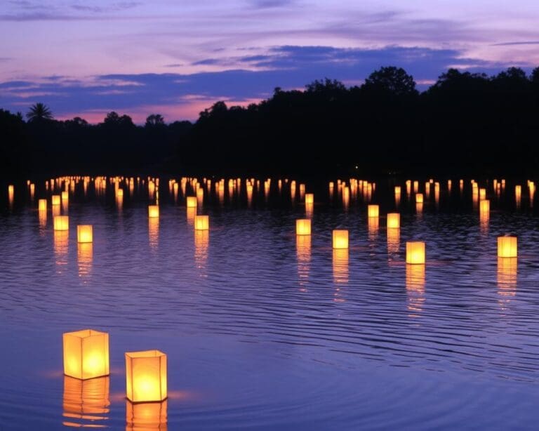 Lampion-Fahrten auf dem See