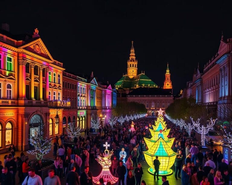 Lichtkunst-Festivals in der Innenstadt