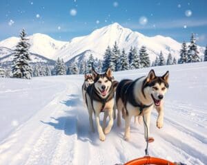 Mit dem Hundeschlitten durch den Schnee sausen