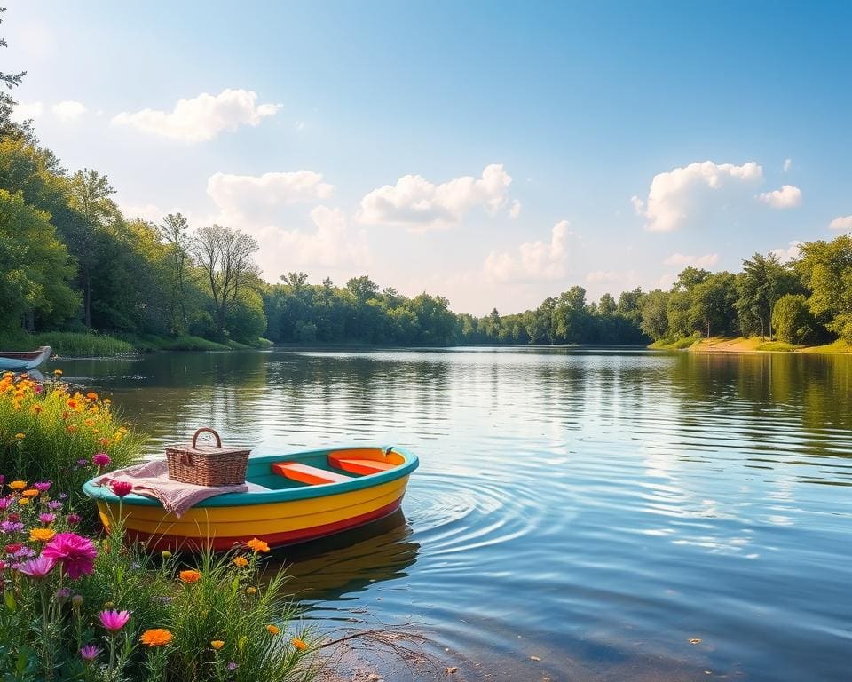 Mit dem Tretboot zum Picknick auf dem See