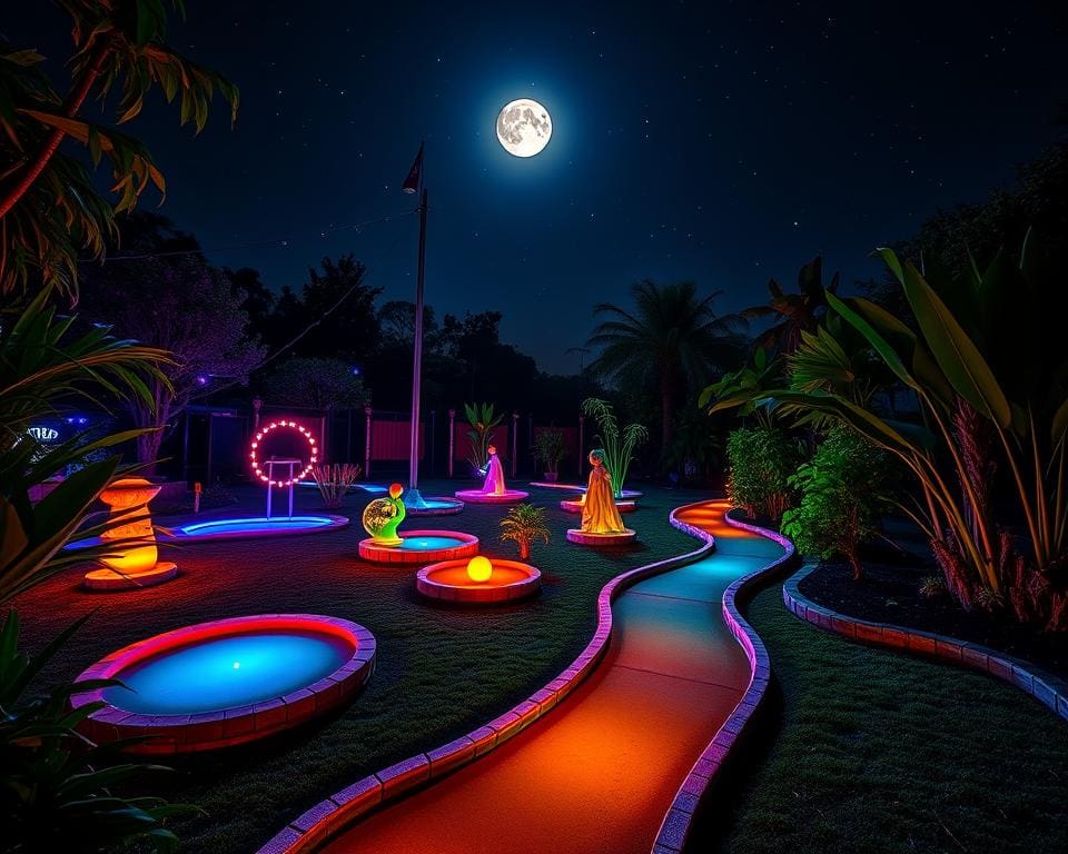 Moonlight-Minigolf: Spiel im Dunkeln