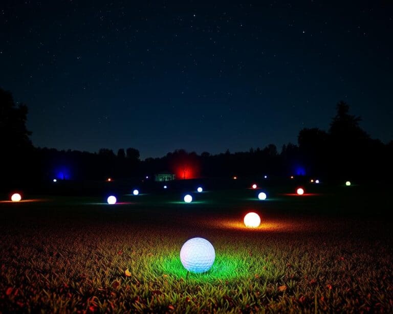 Nacht-Golfen mit Leuchtbällen