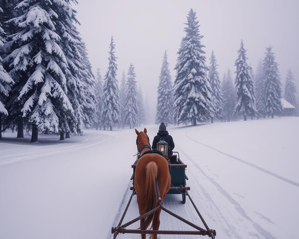 Pferdeschlittenfahrten im Schnee