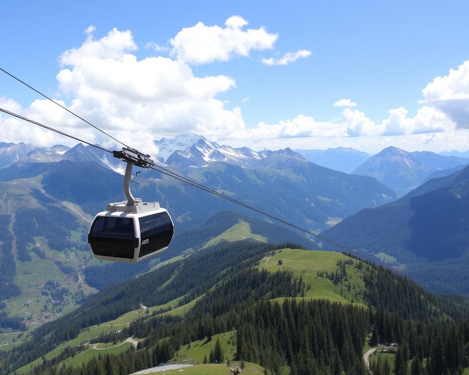 Seilbahn in den Alpen