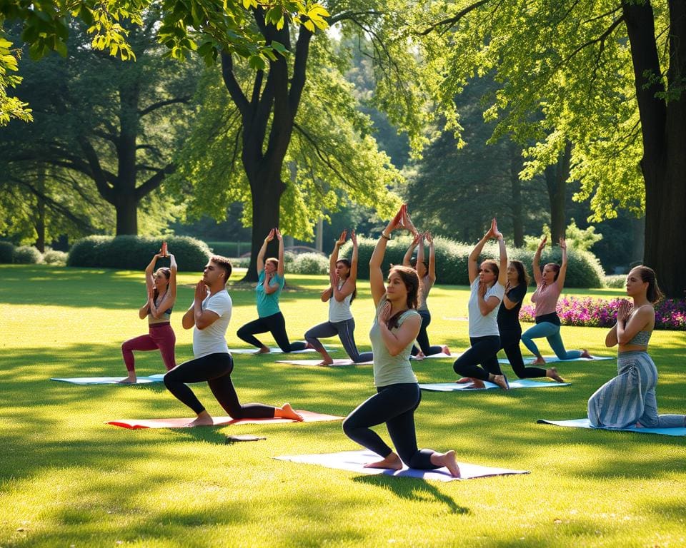 Silent-Yoga-Sessions im Park