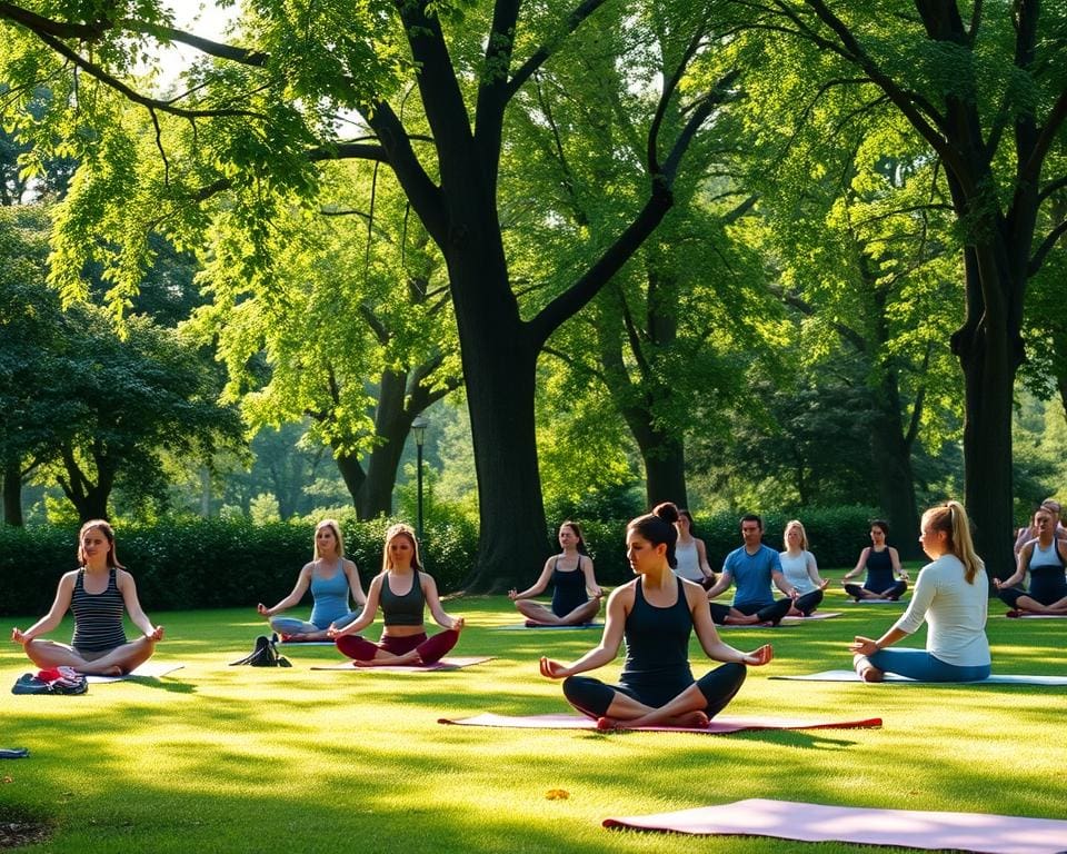 Silent-Yoga-Sessions im Park