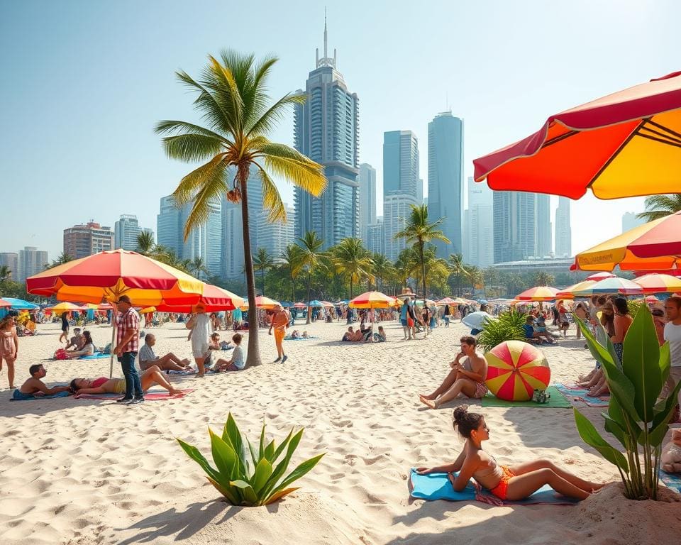 Stadtstrand-Events mit Strandatmosphäre