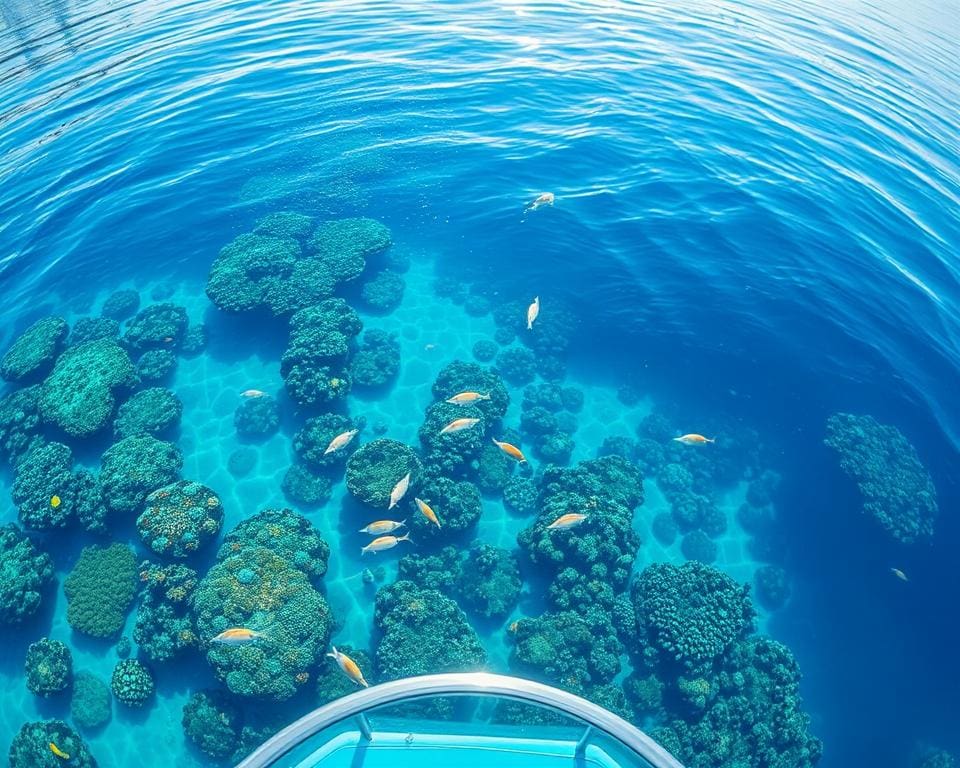 Unterwegs im Glasbodenboot: Blick in die Tiefe