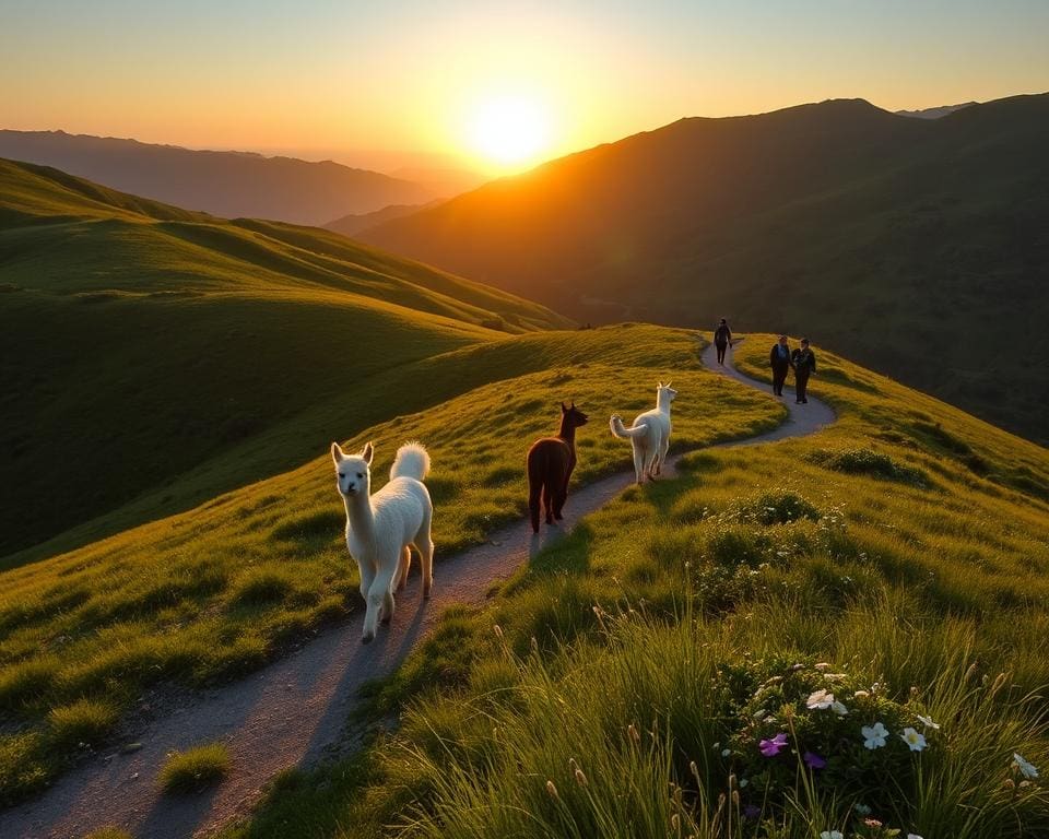 Wanderungen mit Alpakas: Sanfte Begleiter