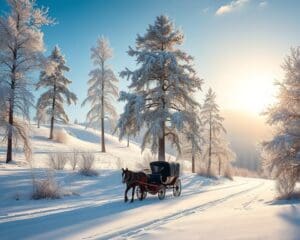 Winterfahrten mit der Pferdekutsche durch verschneite Landschaften