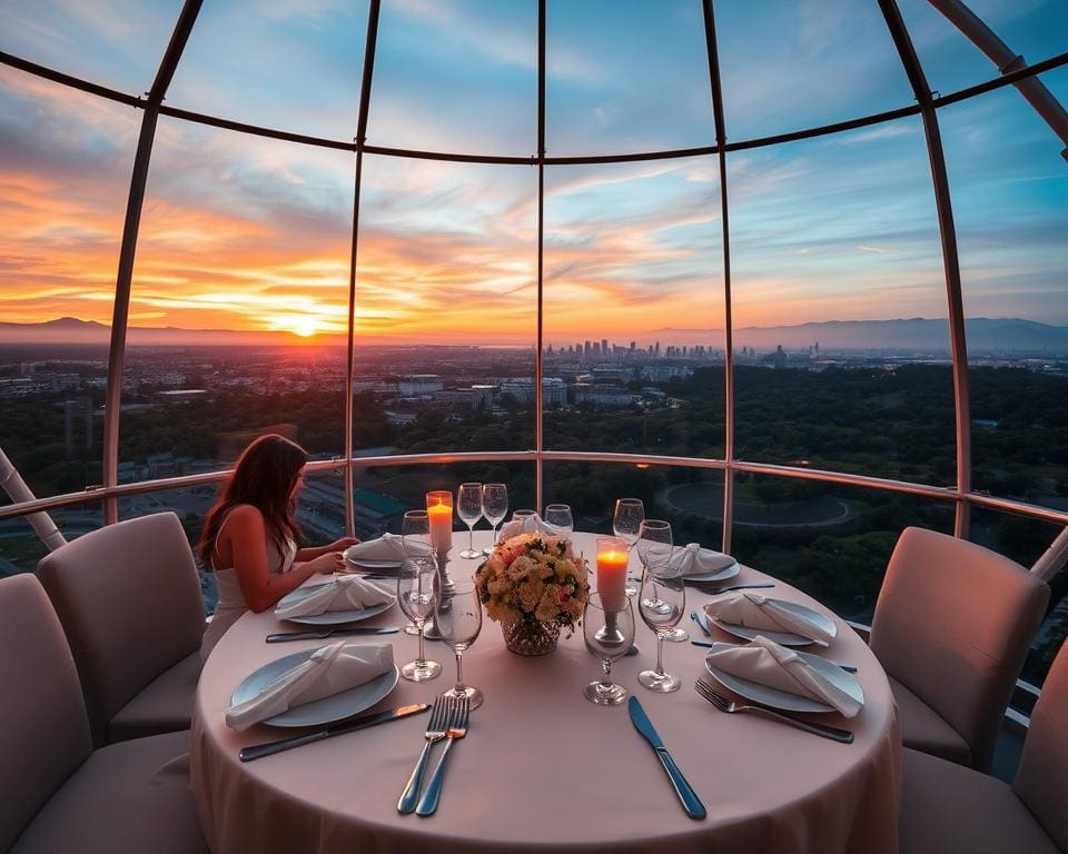 romantisches Abendessen im Riesenrad