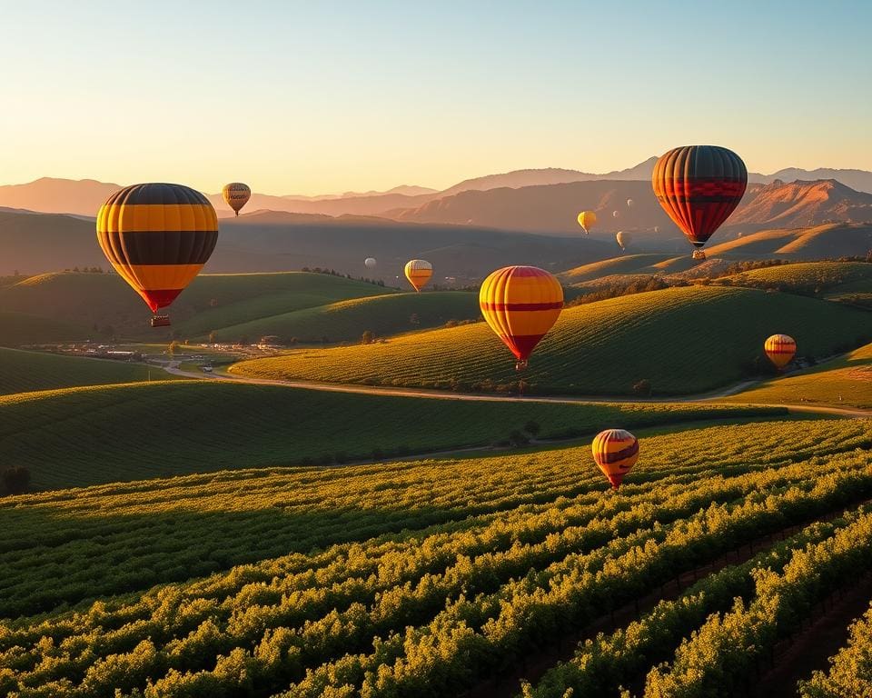 Heißluftballonfahrten über Napa Valley, Kalifornien