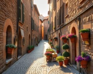 Historische Gassen in Siena, Italien