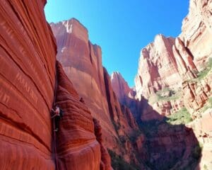 Klettern im Zion-Nationalpark, Utah