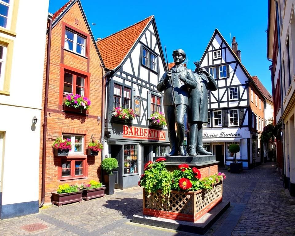 Schnoorviertel und Statue der Stadtmusikanten in Bremen