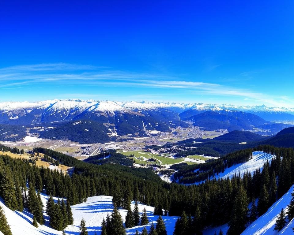 Crans-Montana: Panoramasicht und Skipisten in der Schweiz