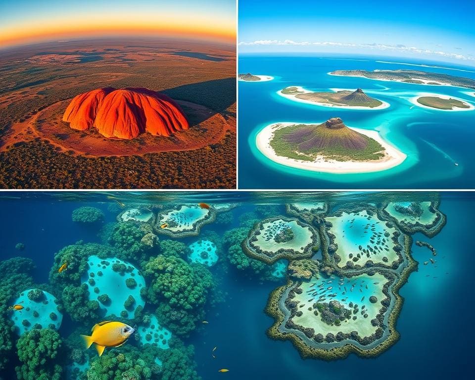 Naturwunder Uluru Ayers Rock, Great Barrier Reef und Whitsunday Islands