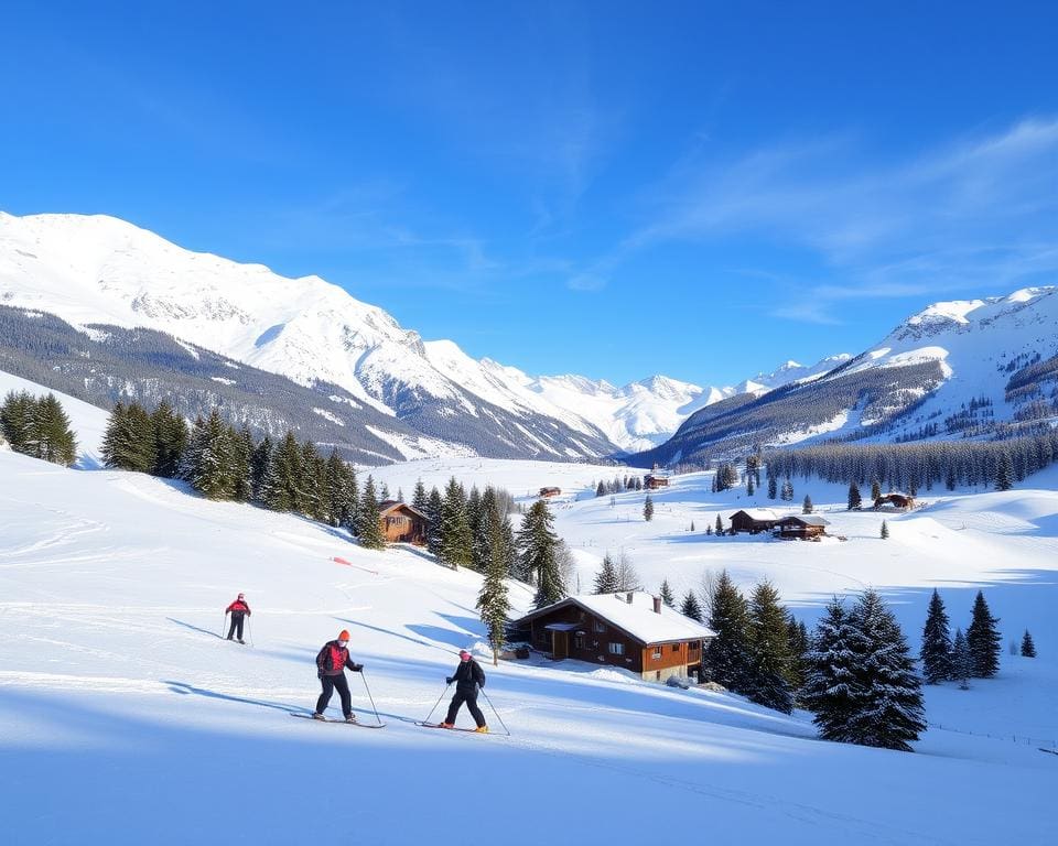 Skifahren in den Alpen