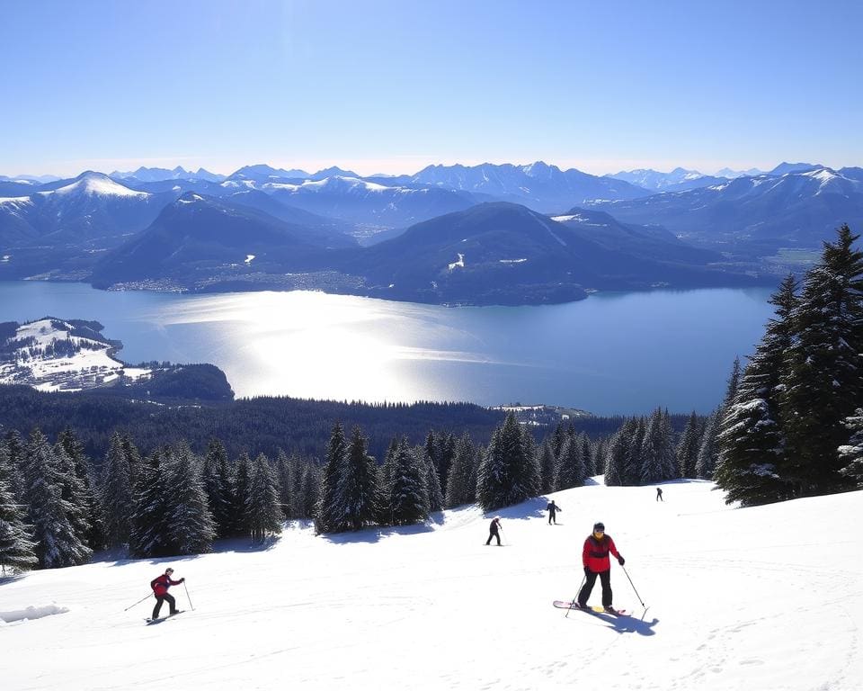 Skifahren und Snowboarden am Vierwaldstättersee