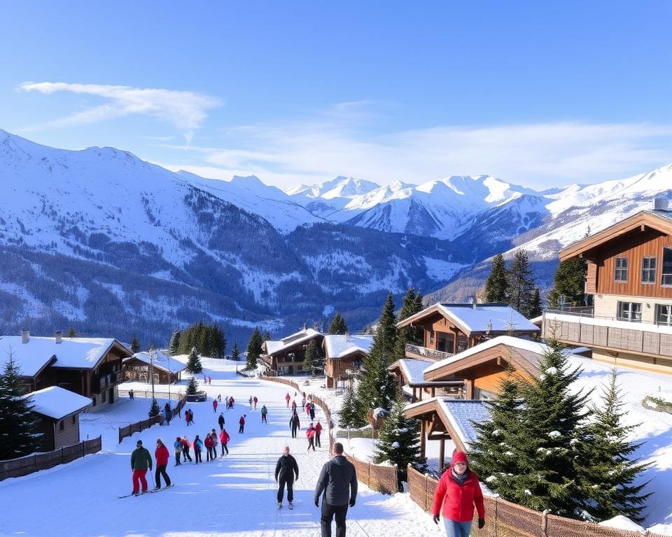 Winterurlaub in der Alpenlandschaft von Les Menuires