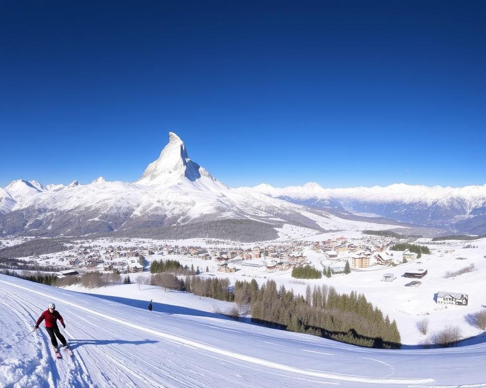 Zermatt Bergpanorama für Skifahrer