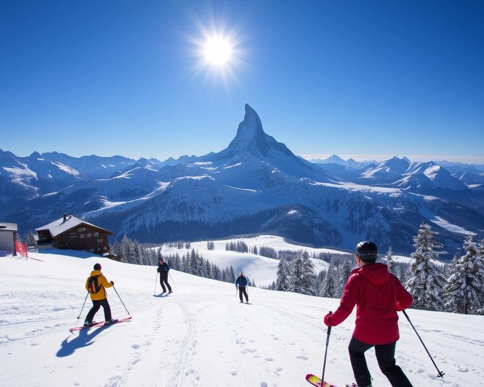 Zermatt: Skifahren mit Blick auf das Matterhorn